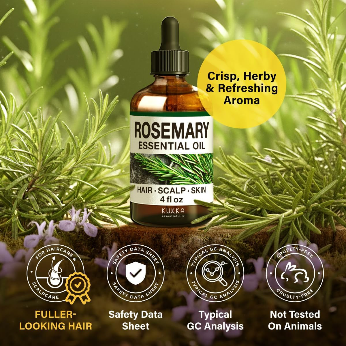 Aceite de Romero 100% Puro y Natural (4 Fl Oz / 118 Ml)