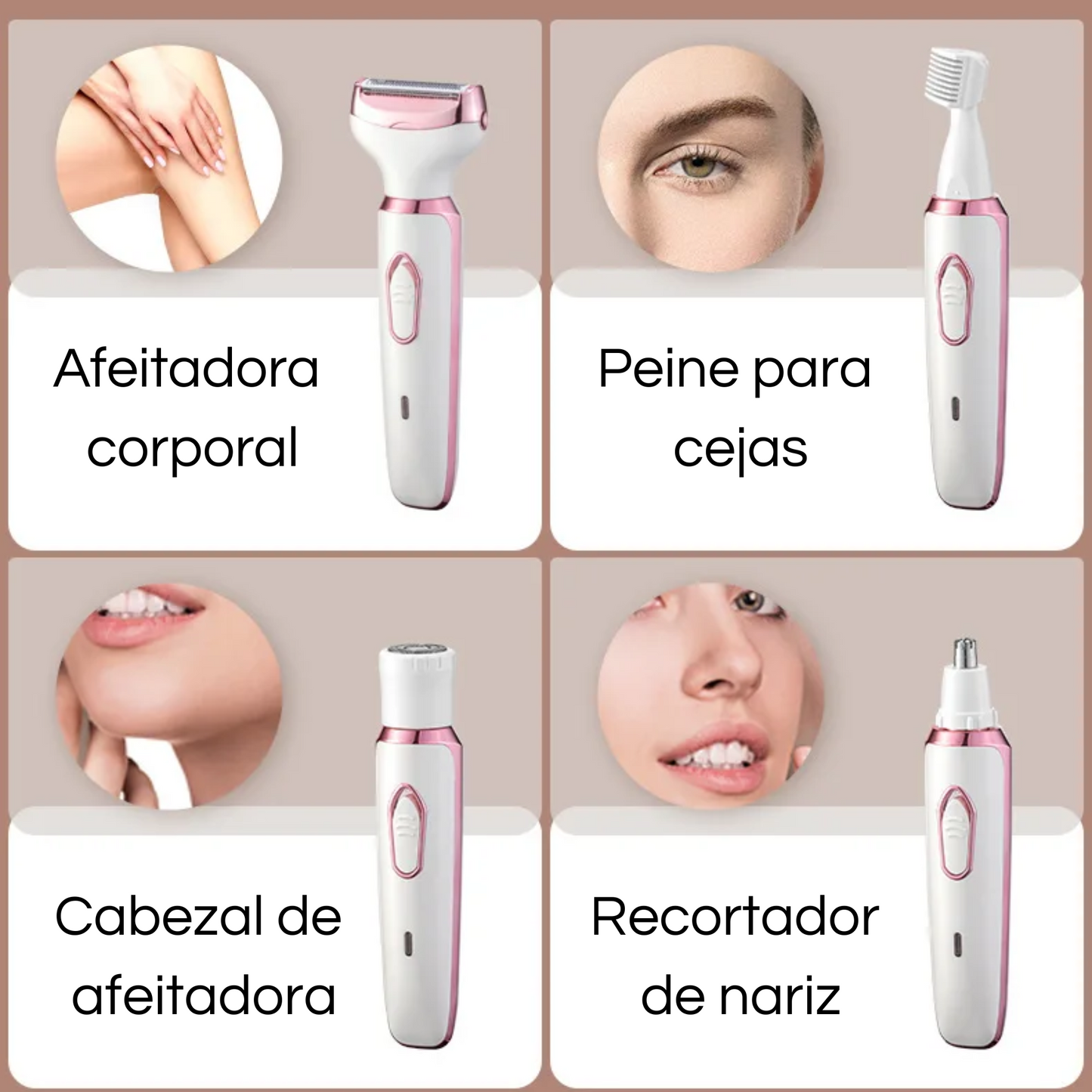 SmoothTouch 4 en 1 – Depiladora Eléctrica Femenina